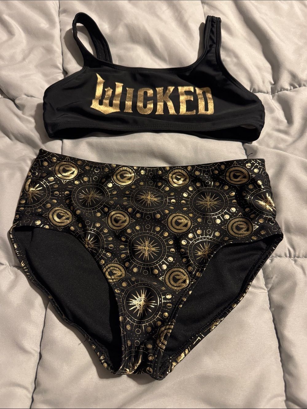 Wicked Black & Gold High-Waist Bikini Set - Women Swim